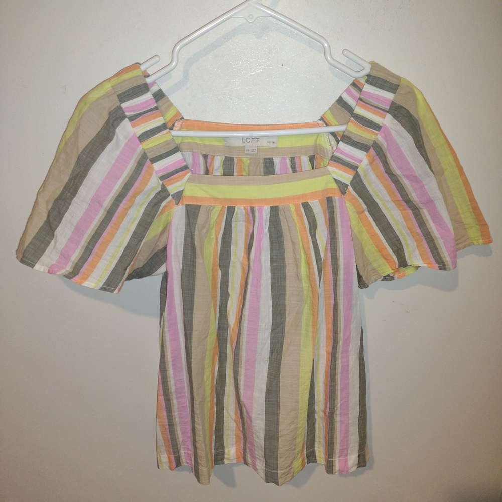 Loft Women's XSP Multicolor Striped Blouse